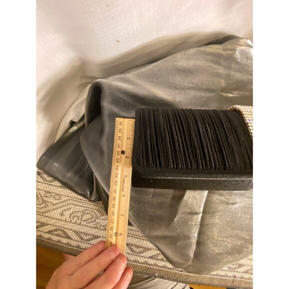 Women's Evening Formal Clutch Bag Purse Black with rhinestones rope strap EUC - Picture 13 of 13